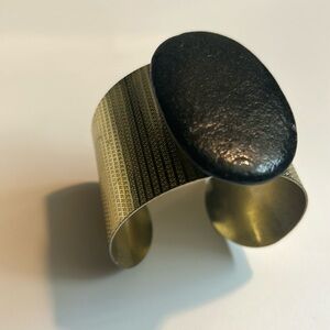 Lot of 4 vintage cuff link bracelets mixed metal silver and gold chunky